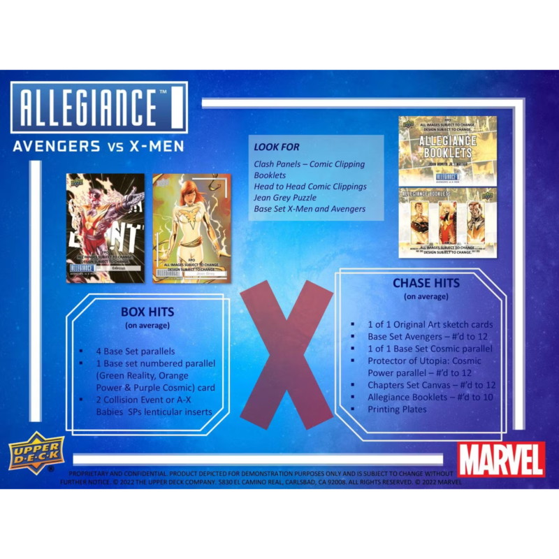 2023 Upper Deck Marvel Allegiance Avengers vs X-Men Trading Cards