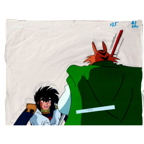 Original Anime Production Cel – Rai vs Gaizan | Thunder Jet / Galaxy Warring States Heroes / هزيم الرعد سيل أنمي أصلي – راي ضد غايزان